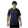 New Model NaviDry Short Sleeve Dress Size M T-Shirt, U-Neck, Moisture-Wicking, Quick-Drying, Underwear, 32MAC196, Navy/White,