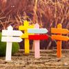 Moss Micro Landscape Ornaments Multi-colored Wooden Guide Signs Succulent Pot Garden Wooden Fence Process Accessories