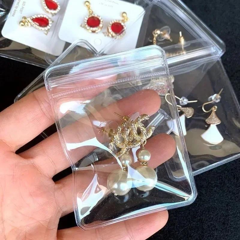 10/50Pcs Transparent PVC Bijuterii Organizator Pungi Pungi Anti-oxidare Cercei Pandantiv Colier Brățară Depozitare Suport Cutie