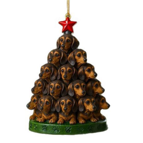 Christmas Acrylic Dog Hanging Decoration Holiday Party Winter Xmas Tree 2D Flat Acrylic Puppy