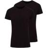 Herren T-Shirts Schwarz 2-teiliges Unterhemd aus gekämmter Baumwolle mit Rundkragen und kurzen Ärmeln -80197