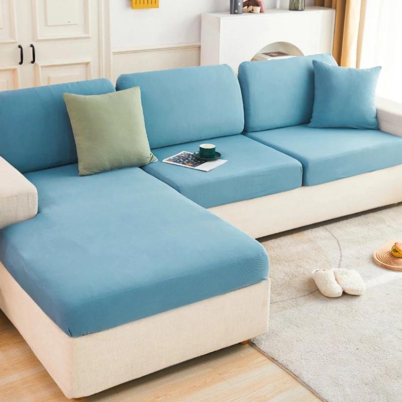 

Летний эластичный чехол для дивана Ice Silk, все включено, универсальный чехол, новый простой современный однотонный нескользящий чехол для дивана, ткань для чехла S-65x65cm синий