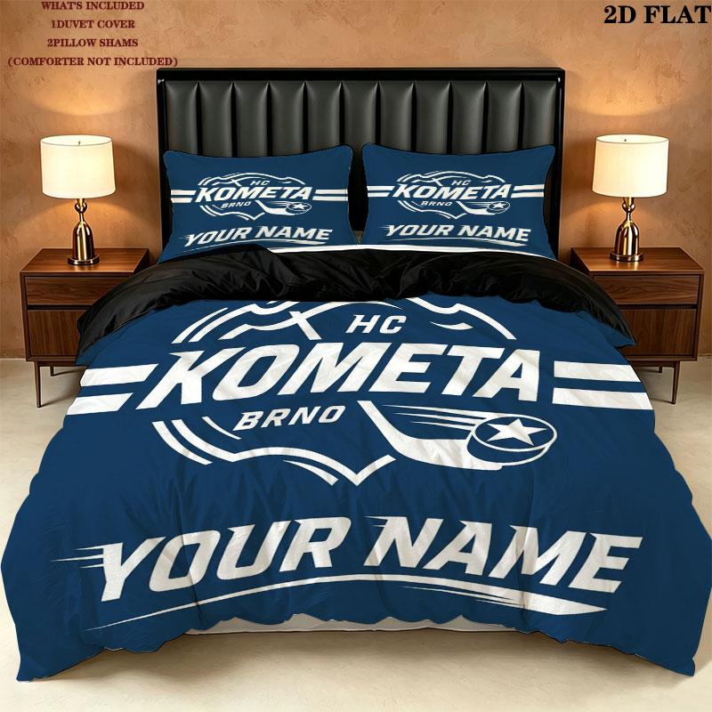 Hc Kometa Brno Jersey Custom Name Pattern Bedding Quilt Set Quilt Cover Pillowcase Home Gift(1 * duvet cover + 2 * pillowcase, without core)