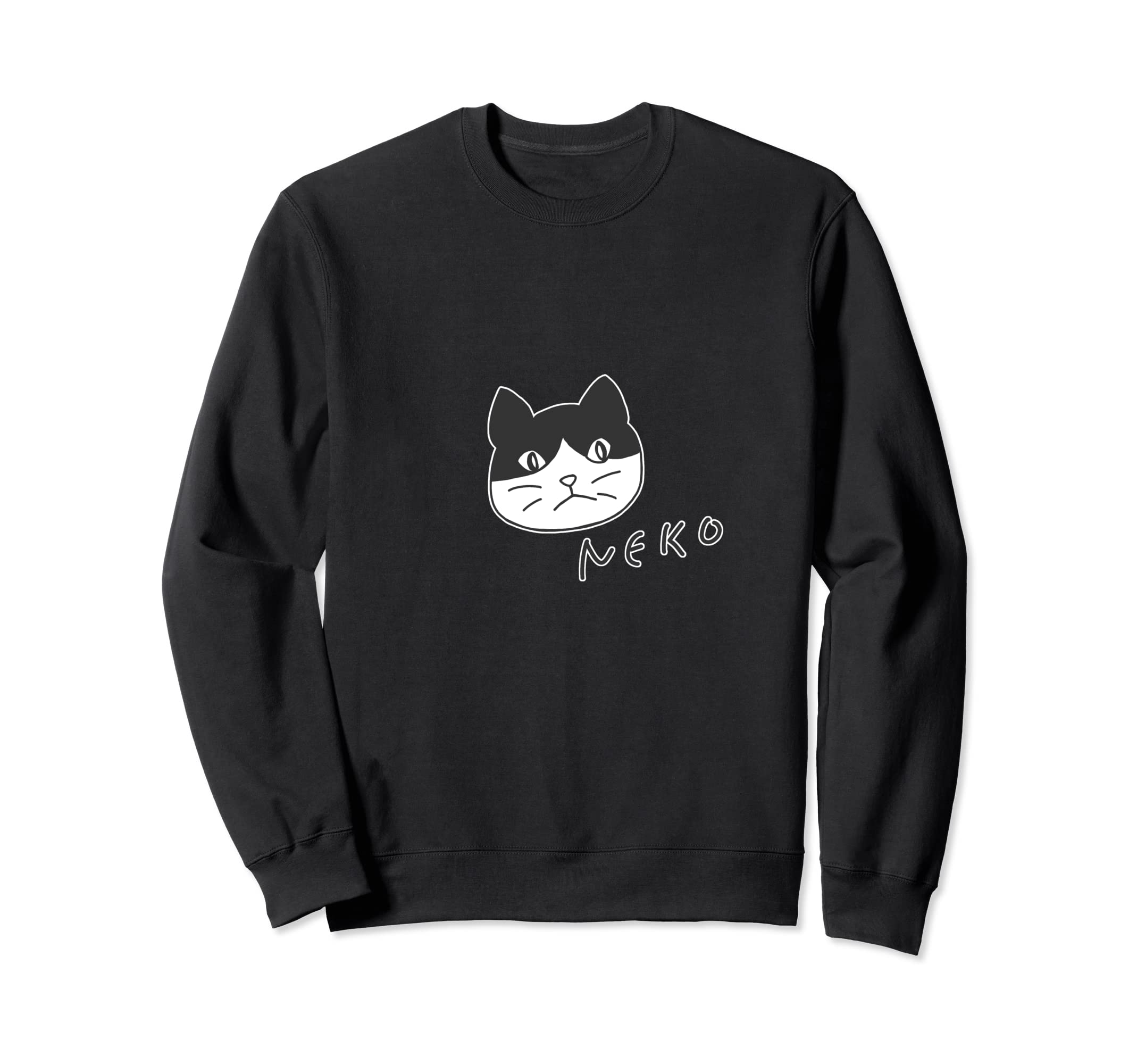 

Cat Hachiware Grumpy Cat Simple Pencil Drawing Style Sweatshirt - neko, [Animal Friends] Face, Illustration, чёрный