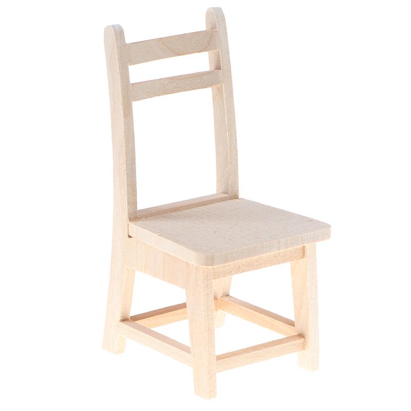 1/12 Dollhouse Miniature Dining Furniture Wooden Chair High Chair Exquisite Collection For Doll House Decoration