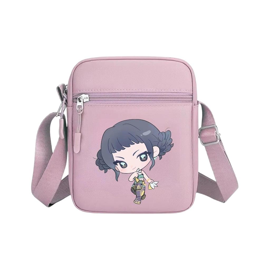 Cartoon Printed Boy And Girl Colorful Small Square Bag, Casual And Popular, Cute Women's Shoulder Bag