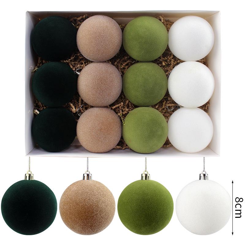 8cm Flocked Christmas Cross Ornament for Tree Decorations