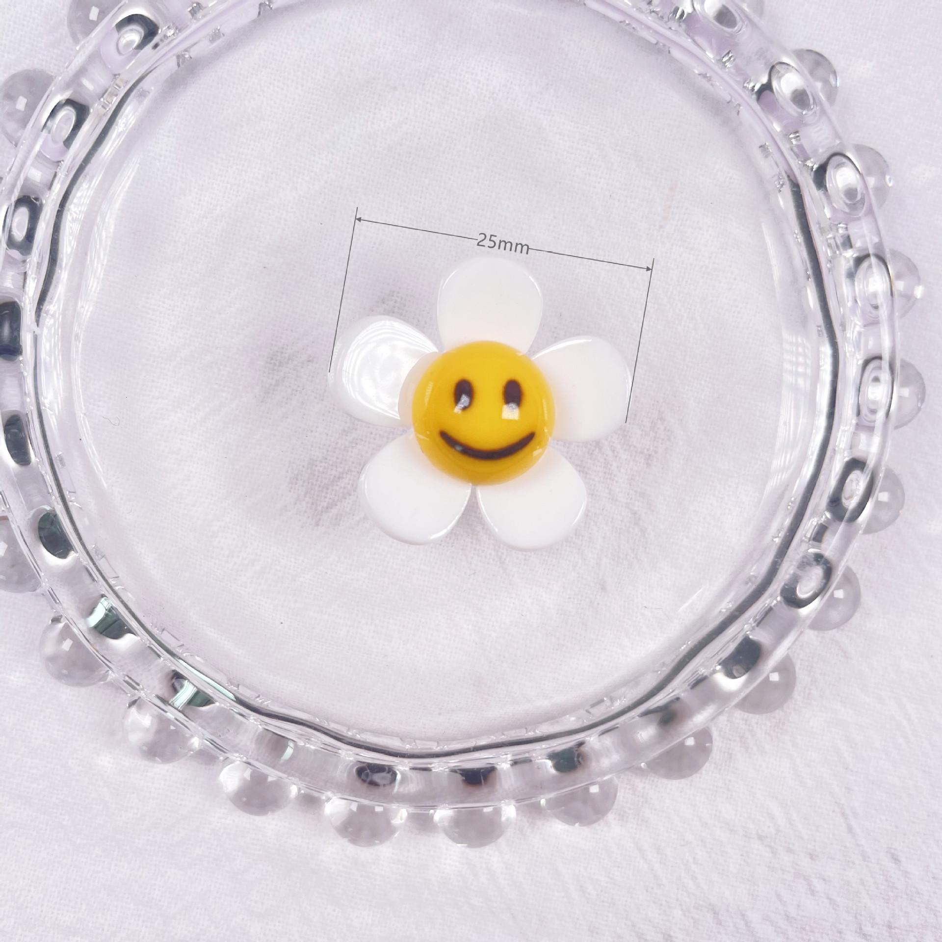 

Корейский акриловый брелок-подвеска для телефона в виде цветка-смайлика и серьги-брелоки, набор для DIY Without Hole