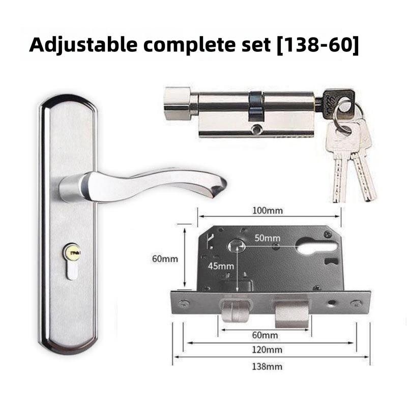 Stainless Steel Household Indoor Door Lock Universal Type Wooden Door Lock Tamper Free Adjustable Door Handle Bedroom Door Lock