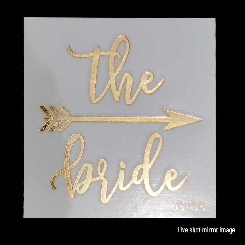 Team Bride Bachelorette Party Gold Foil Tattoo Stickers for Face or Body