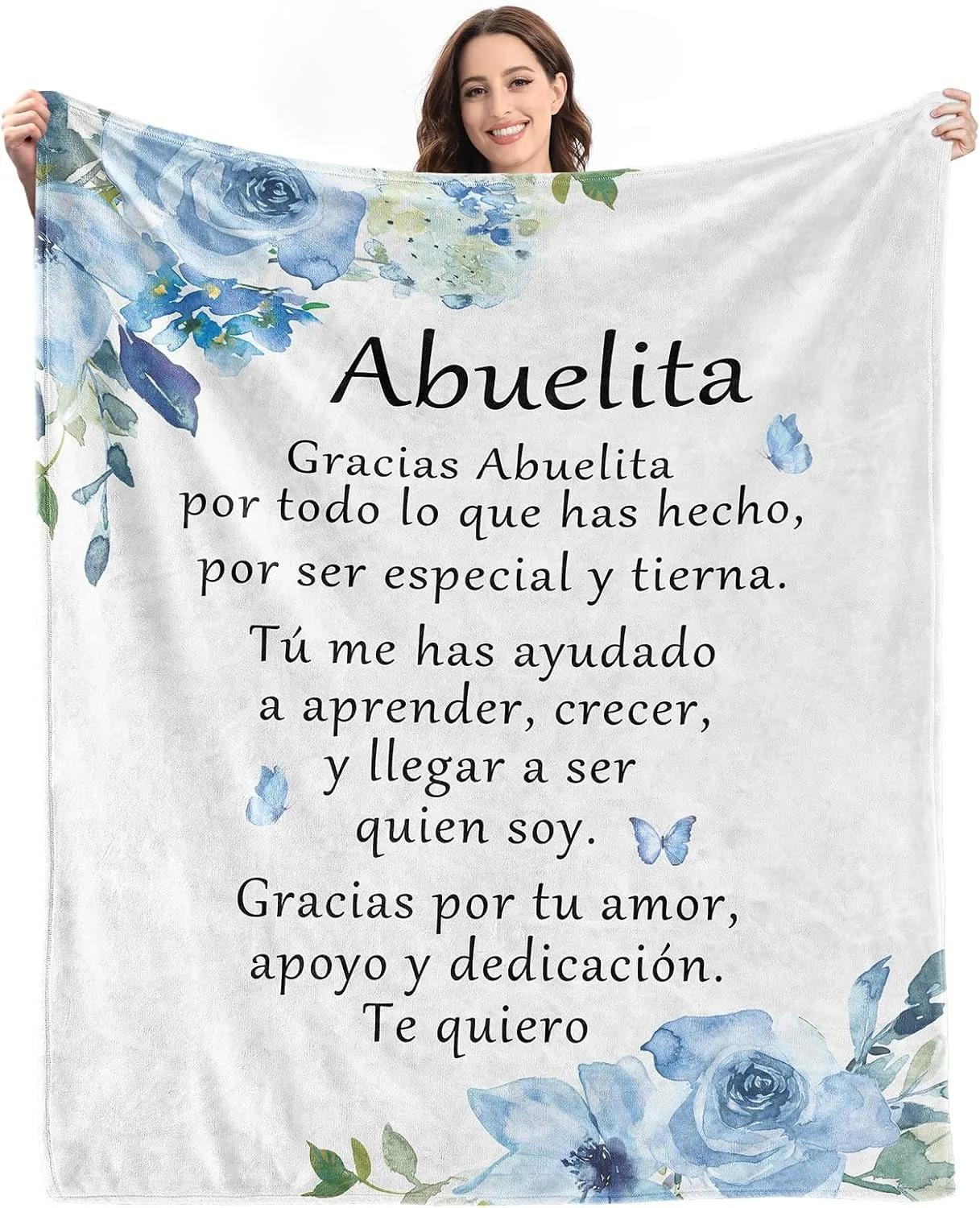 

Grandma Gifts in Spanish Abuela Gifts Abuelita Blanket for Grandma Festival Birthday Gifts Regalos para Abuela/Abuelita throw 75x90cm