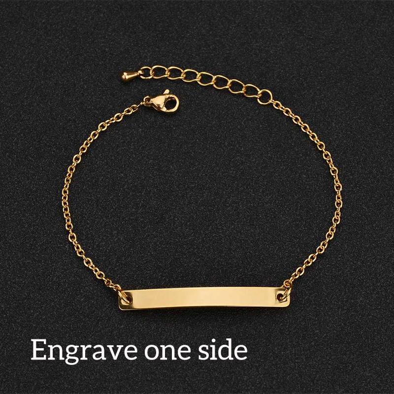 Nextvance Engraving Nameplate Couple Bracelet Stainless Steel Chain Id Tag Bracelets For Lover Valentines Day Gift