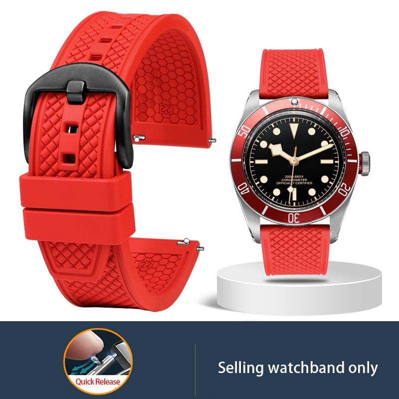 Premium-Grade Fluororubber Watch Strap 21mm 20mm 22mm For Seiko SRP777J1New Watch Band Diving Waterproof Bracelet Black Color