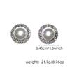 Korean High-end Earrings, Korean Luxury Flash Diamond Temperament Earrings, French Niche Exaggerated Pearl Large Stud Earrings