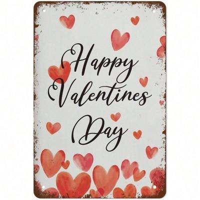 1 Stück Vintage Herzblechschild 8x12 Zoll Retro Wandkunst Metall Dekoration Für Bar Zuhause Valentinstag