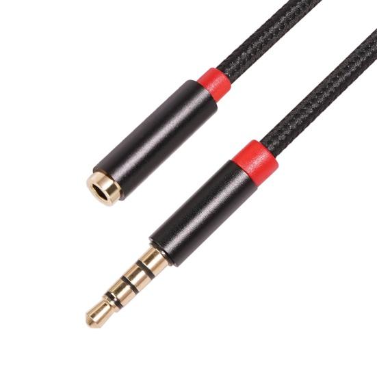 3.5mm Universal Mobile Phone PC Audio Male to Female Extension Woven Net Cable