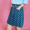 New MLB Base Logo Denim Short Skirts Women's Dark Blue 3FDSM0123-50BLS
