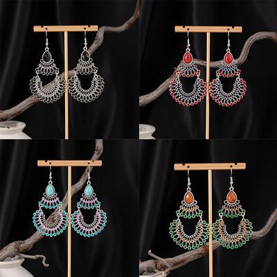 Design Sinn Mode Persönlichkeit Ohrringe Türkis Ohrringe Bohemian Kreativ Rund Retro Nische Ohrringe
