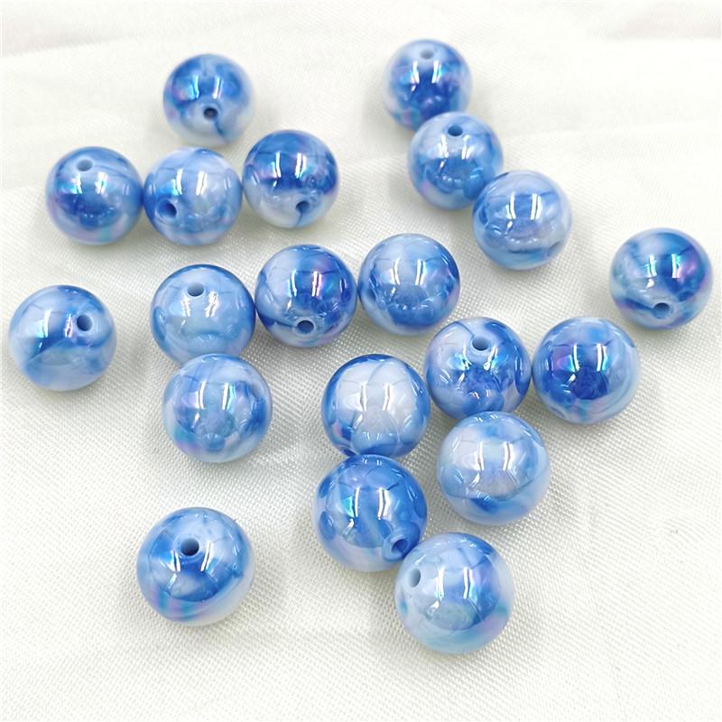 Hochwertige Kreative Milchbonbons 10 Stück Acryl UV Zweifarbig Perlenmaterialien Mode Dazzle Runde Perlen Schmuckzubehör DIY Armband Halskette