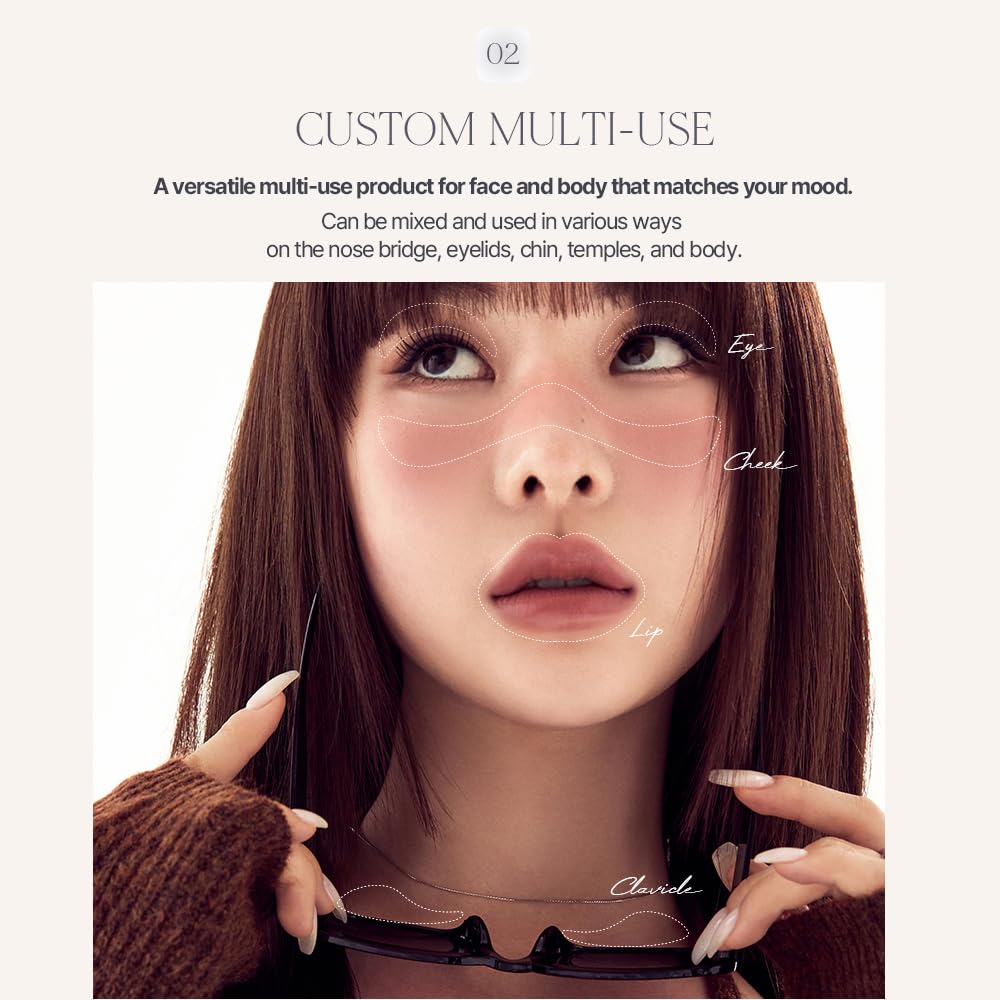 Heart Percent Dote On Mood Custom Lip & Cheek [Dual Color] Matte (Fog Pot) & Glow (Shine Balm) [#05.Mauvish]