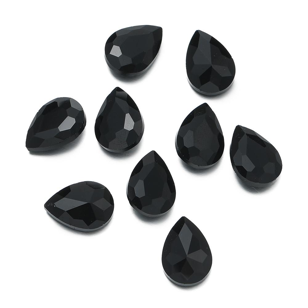 10 Stück/Los Tropfenförmige Glasperle Kristall Edelstein Spitze Rückseite Tropfenform Strasssteine Aufkleber Strassstein Für DIY Schmuckzubehör