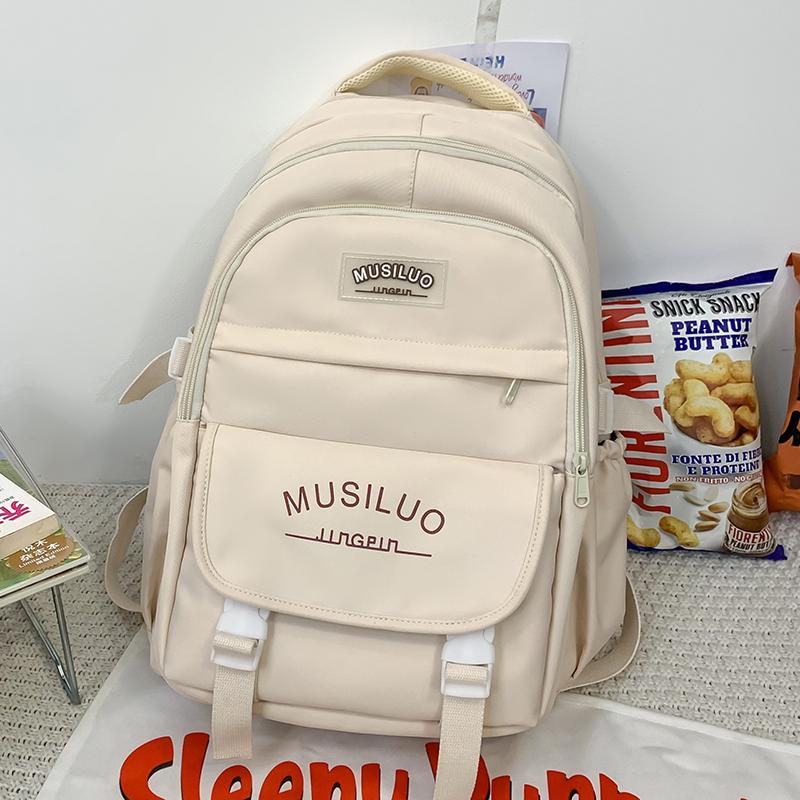 Backpack for Women Korean Version Ins Style Large Capacity Student Schoolbag Japanese Contrasting Color Cute Letter Computer Bag