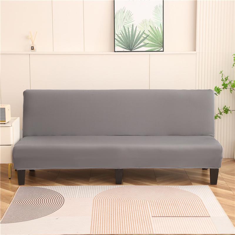 Solid Color Foldable Armless Sofa Bed Cover