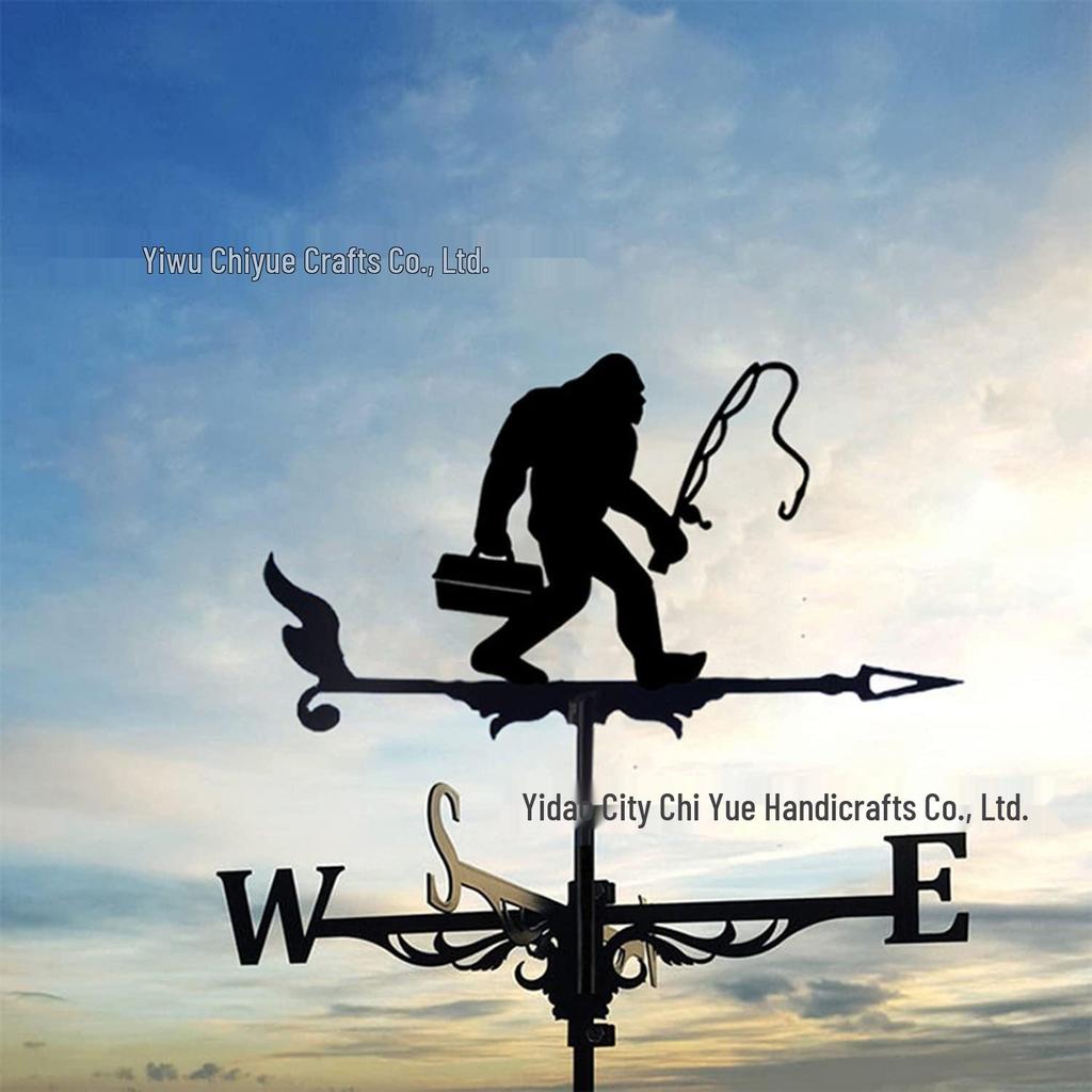 Weather Vane Ornament: Outdoor Wrought Iron Spray-Painted Roof Decoration Metal Craft