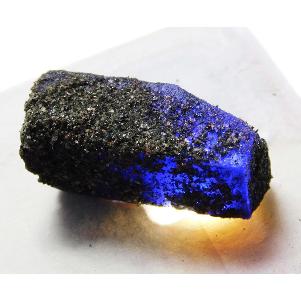 Dyed Rough 69 Carat Blue Sapphire Loose Gemstone Natural Raw Rough