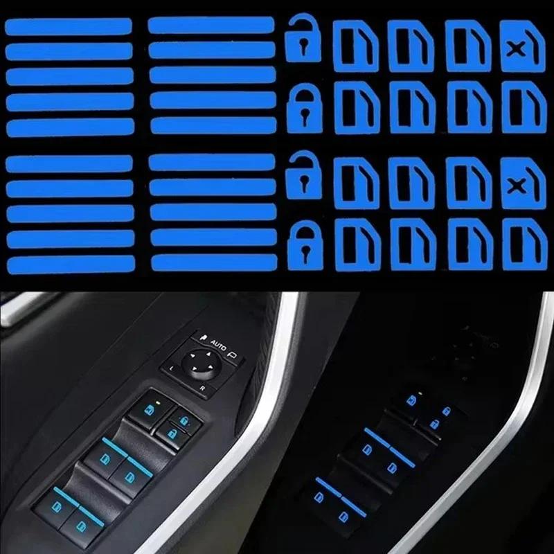 Car Function Key Switch Button Luminous Car Sticker Waterproof and Wear-Resistant Fluorescent Sticker Car Window Lift Switch