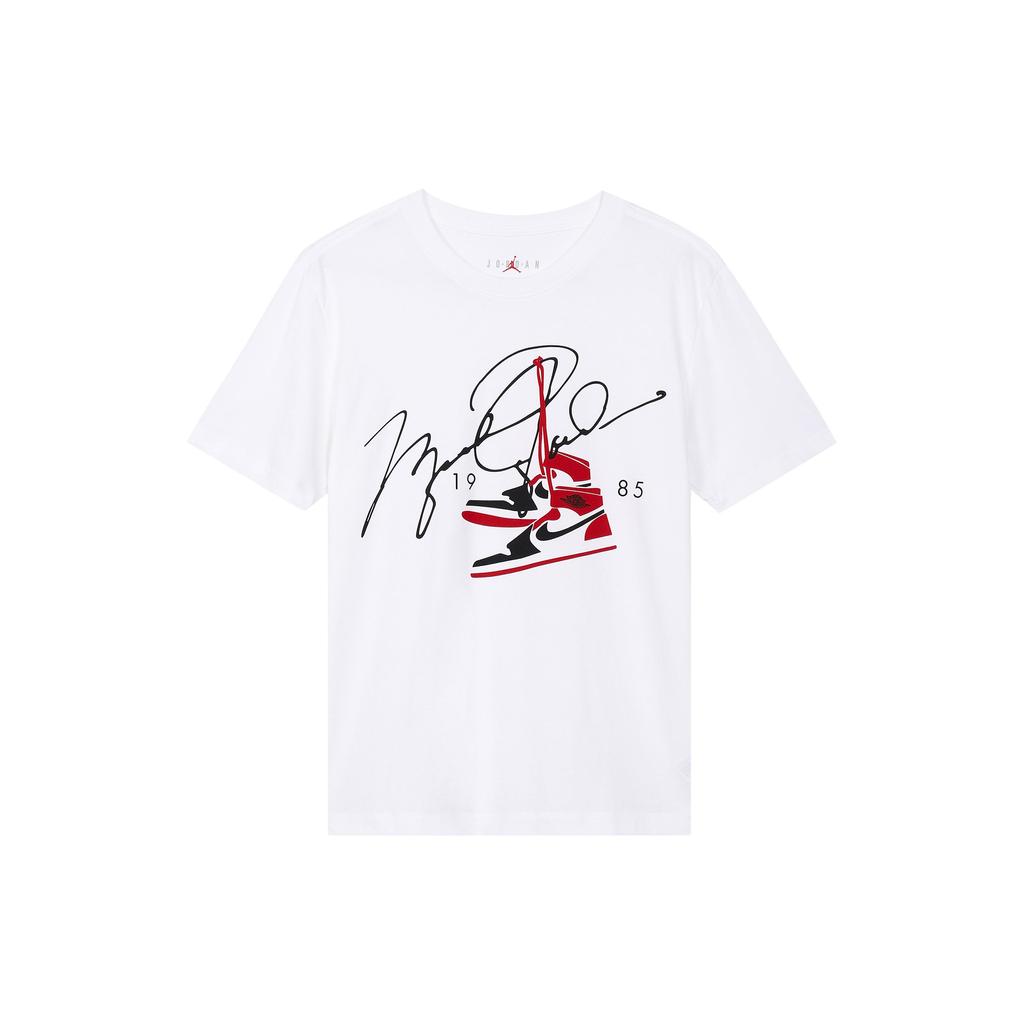 Jordan AJ85 Signature Print Short Sleeve T-Shirt Men Tops White BQ5539-100