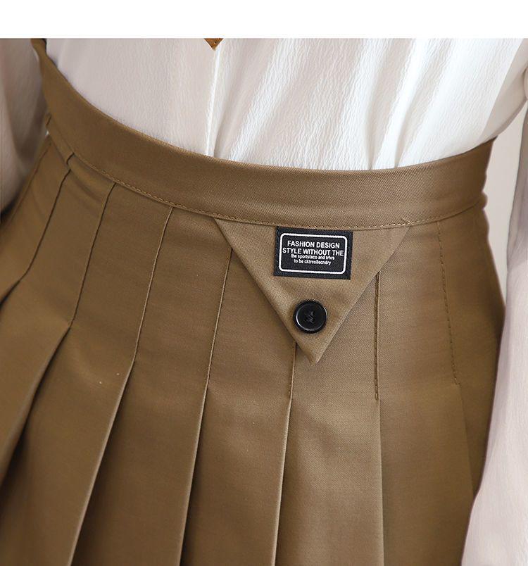 Women's Two-Piece Set: College-Style Doll Collar Shirt and High-Waist Pleated Skirt