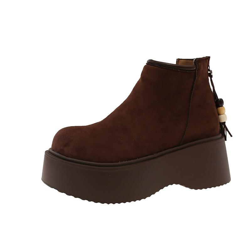 Martin boots women's autumn and winter new thick-soled small man height increase versatile short boots retro