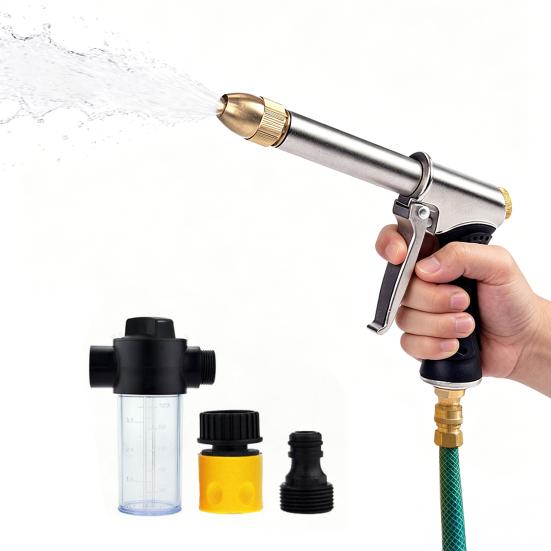 High-Pressure Washer with Soap Dispenser 3 Adjustable Spray Modes Water Sprayer Non-Slip Hose Nozzle