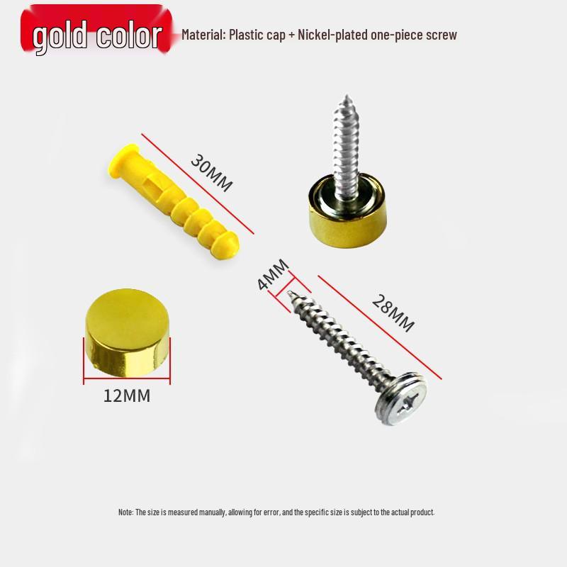 Copper Pad Screw Cap Mirror Nail Decorative Cover with Fixing Screw