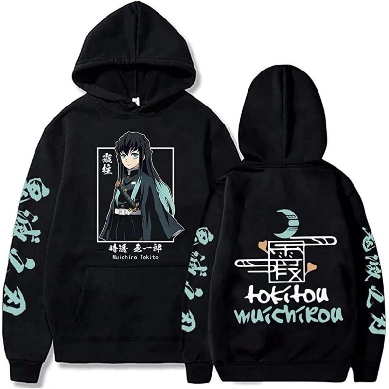 

Anime Demon Muichiro Tokito Merch Autumn Winter Fashion Hooded Sweatshirt Vintage Unisex Casual Tops Oversize Hoodie Clothing XS чёрный