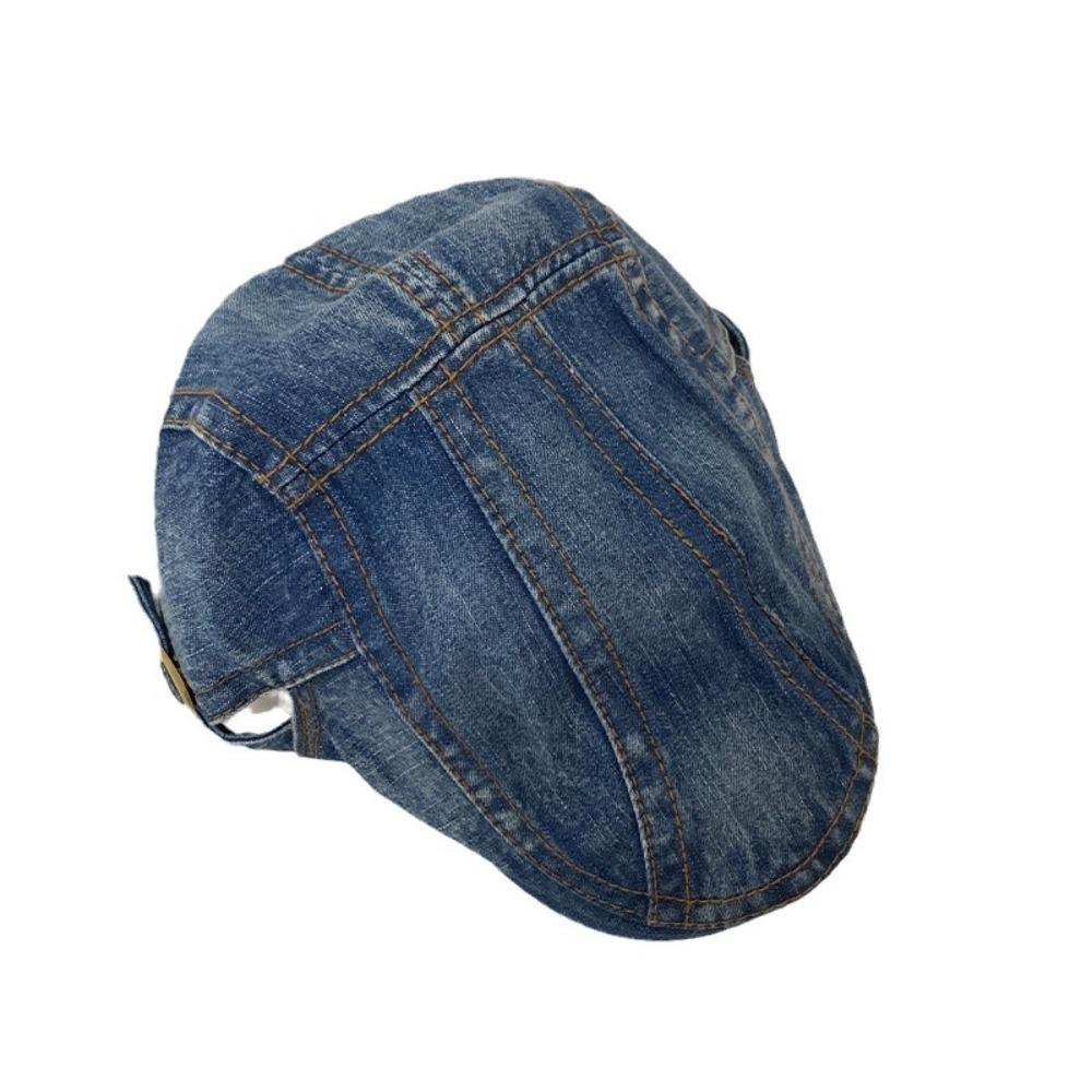 Cloth Denim Beret Washed Artist Hat Casual Newsboy Hat  Women