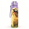 1PC Golden Retriever Puppy 750ml Color Plastic Sports Water Bottle Leakproof Flip Straw Lid Suitable for Sports Office Home Use