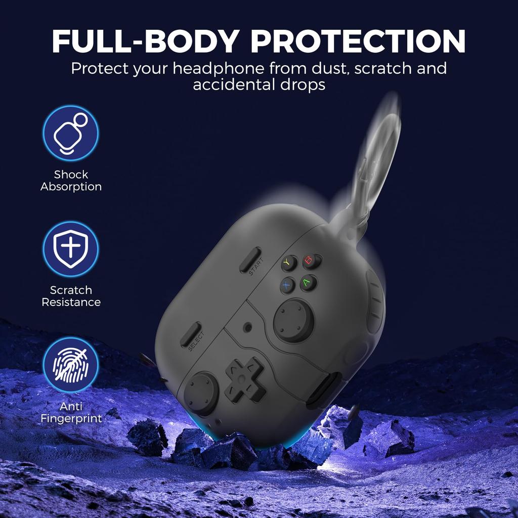 AhaStyle Silicone Case for Samsung Galaxy Buds3 and Galaxy Buds3 Pro with Cleaning Kit Retro Handheld Game Console Design Skin Cover for Samsung