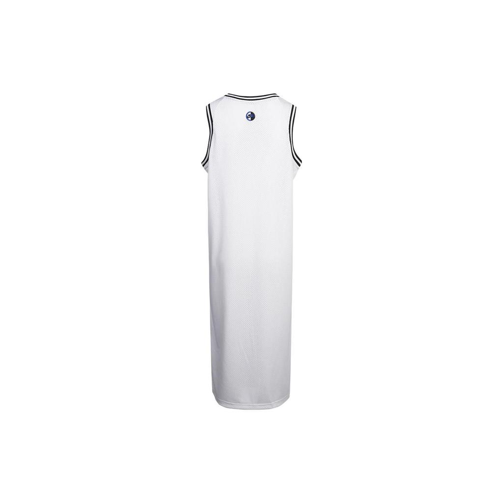 Nike Round Neck Mid-Length Creative Pattern Knitted Breathable Sports Casual Sleeveless Dress Women Dresses White CU6788-100