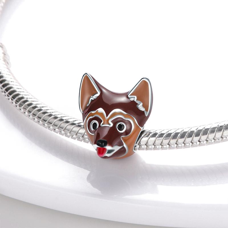 Original Charms Copper Brown German Shepherd Dog Beads Fit Charms Plata Bracelets For Women Women Jewelry Making Diy