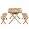 Fuji Boeki Garden Table Set BBQ Table Bench Set Width 120 X Depth 75 X Height 65cm Natural For 4 People With Stove Space With Parasol Hole Cedar Wood