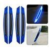 4pcs Car Door Reflective Warn Strips Bumper Reflector Stickers Decals Blue Safety Opening Safety Opening Exterior Accessories