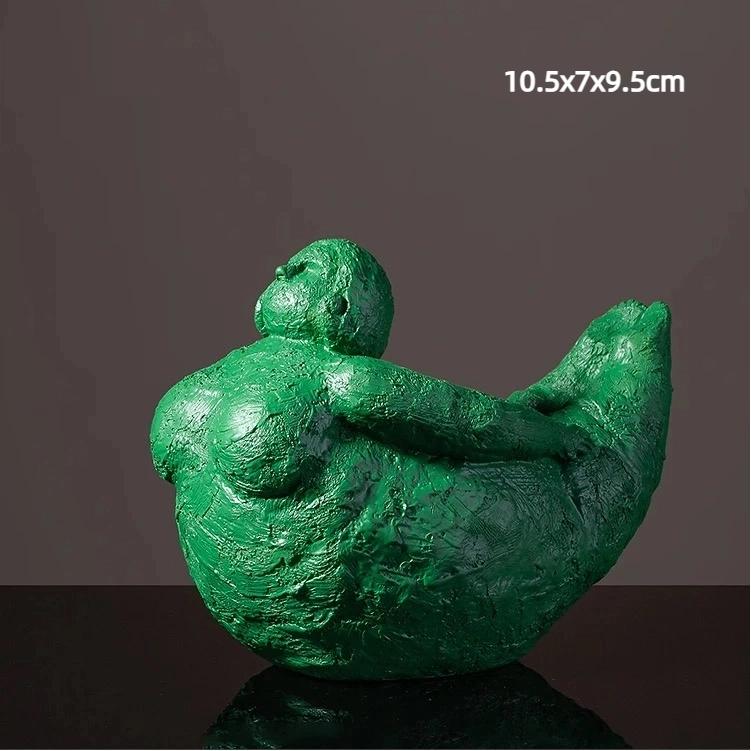 Handmade Sandstone Yoga Chubby Woman Statue Home Decor
