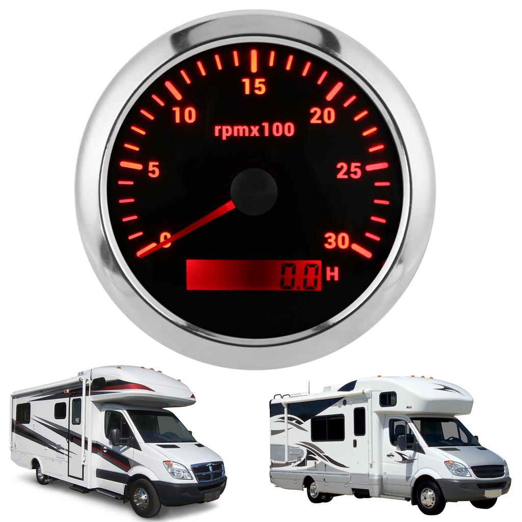 85mm Pointer Tachometer 03000rpm   7 Color Backlight for Car Boat Engine Generator 932V