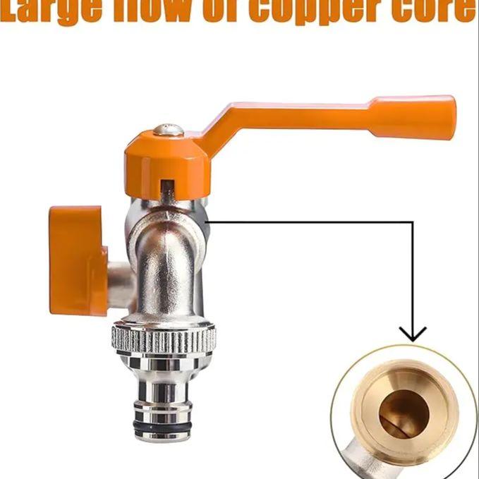 Garden Tools Brass Water Faucet 1/2" Outside & Inside Used Easy Turn On/Off Lever Handle Watering Supply Taps Ball Valve