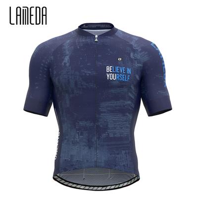 LAMEDA Cycling Jersey Short Sleeve for Men Breathable Bicycle Jersey Man Moisure Wicking Mountain Biking Clothing with 3 Pockets
