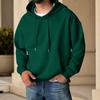 Men's Color Hooded Long Sleeve Sweatshirt with Pocket for Casual Sports and Daily Wear