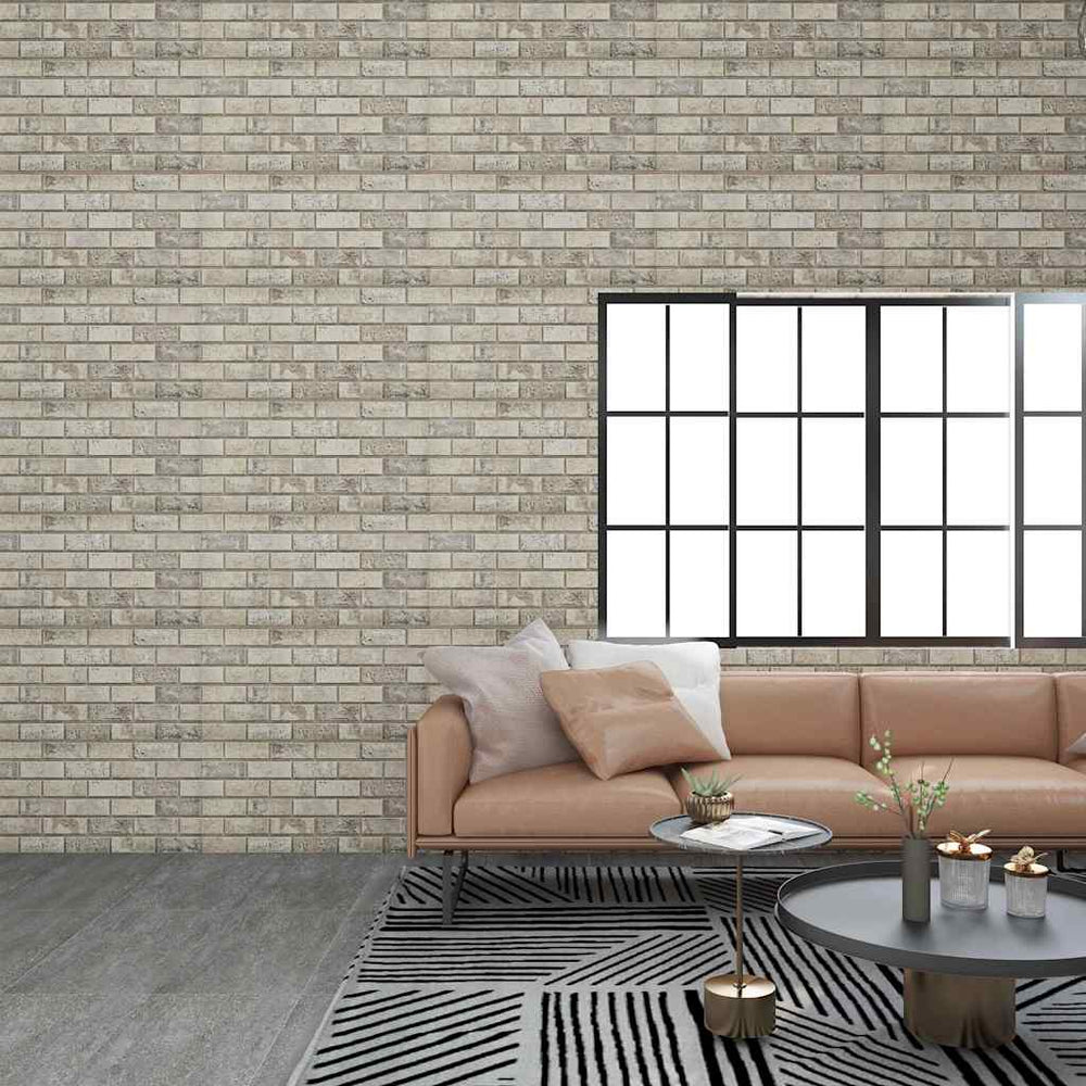 Panneaux muraux 3D avec design de brique sable 10 pcs EPS