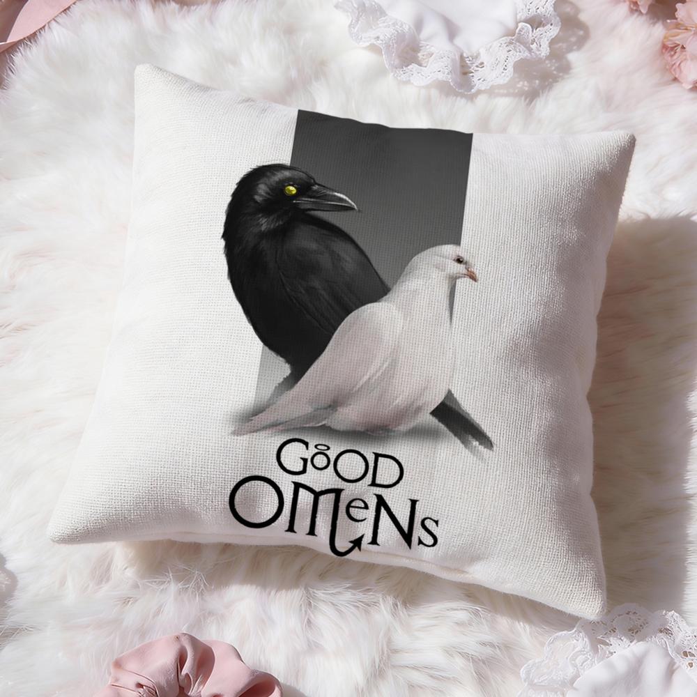 Tv G-Good Omens Cushion Cover Premium Comfort Reversible Pillow Cove -Two in One Design for Any Room & Car Interior